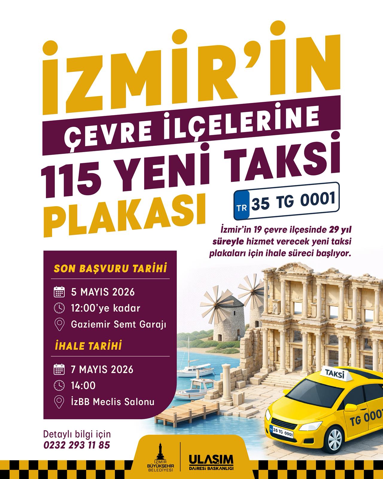 İzmir’in çevre ilçelerine 115 yeni taksi geliyor