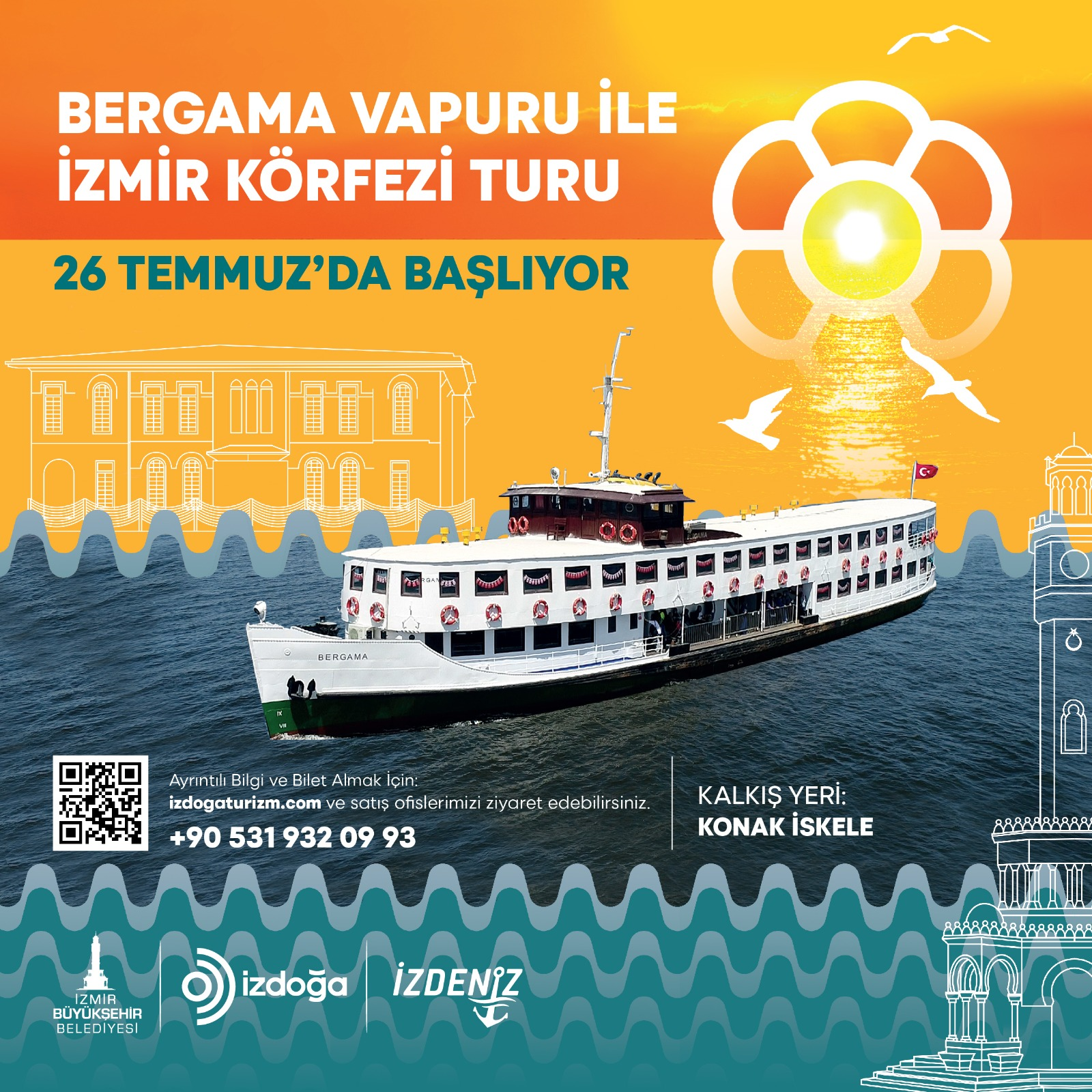 Bergama Vapuru ile İzmir Körfezi turları 26 Temmuz’da başlıyor