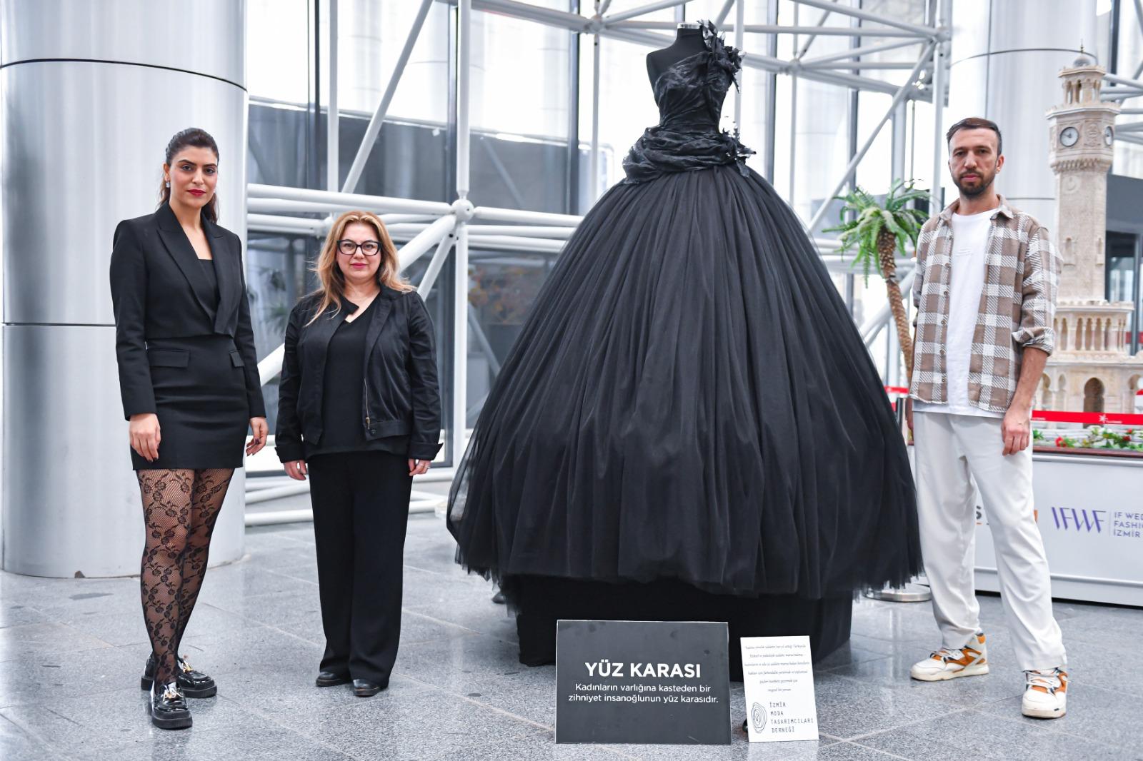 Kadına yönelik şiddete siyah gelinlikle dikkat çektiler