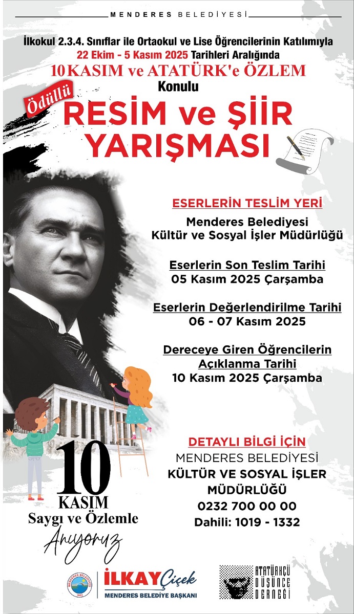 Menderes’te Atatürk Resim ve Şiirde Yaşatılacak